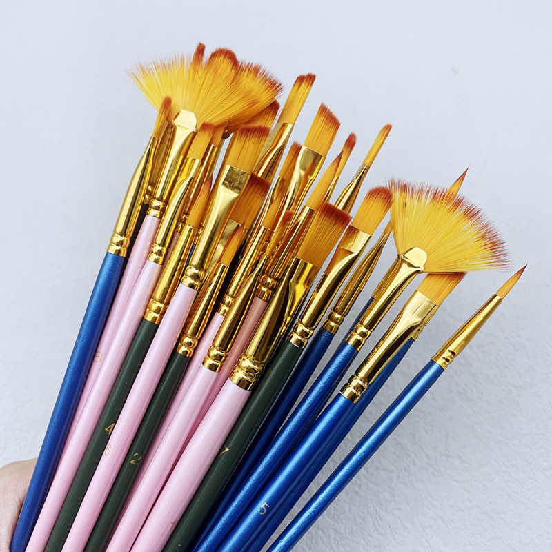 10 개/대 나일론 머리 나무 손잡이 수채화 페인트 브 - Metallic Paint Set 리뷰 및 가격