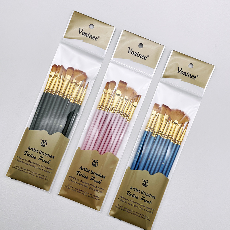 10 개/대 나일론 머리 나무 손잡이 수채화 페인트 브 - Metallic Paint Set 리뷰 및 가격