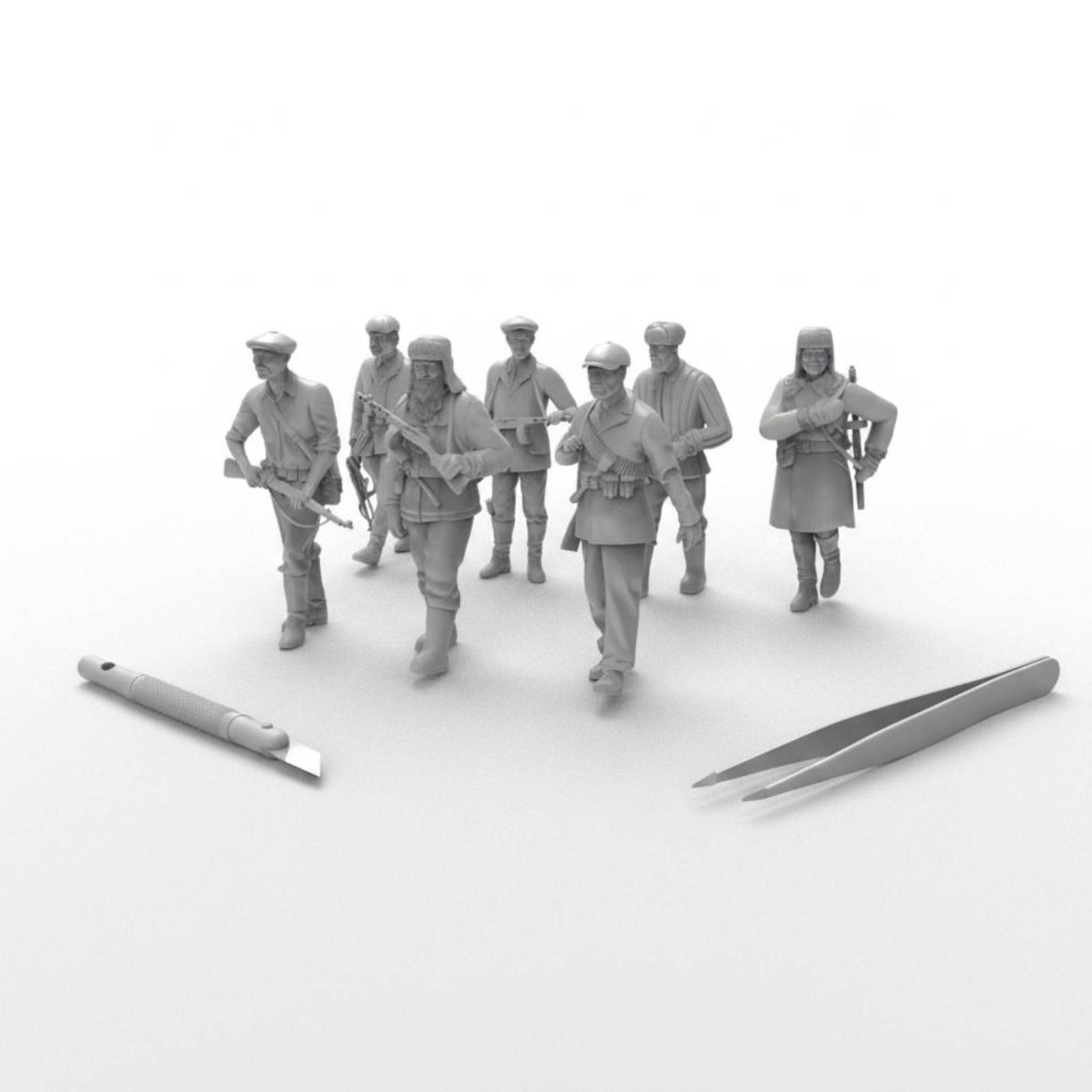 7개의 제2차 세계대전 군인 피규어 3D 프린팅 레진  - Model Kit Figure 리뷰 및 가격